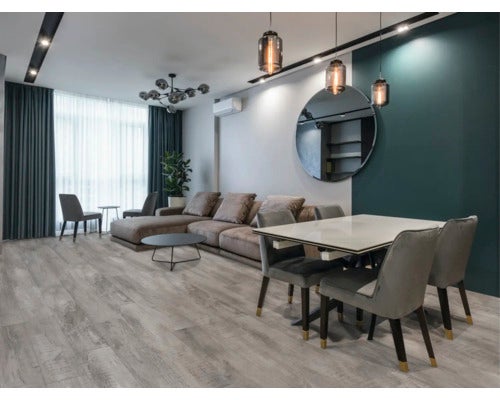 Wand- und Bodenfliese Chalet 2.0 silver grey 20x120 cm matt rektifiziert