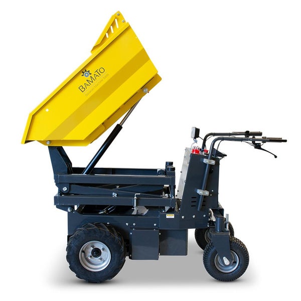 Bamiato Motorschubkarre mit hochgekippter Mulde