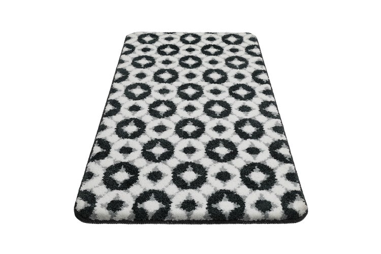 Badteppich Weiß Grau J&J WECONhome Basics 70x120 cm