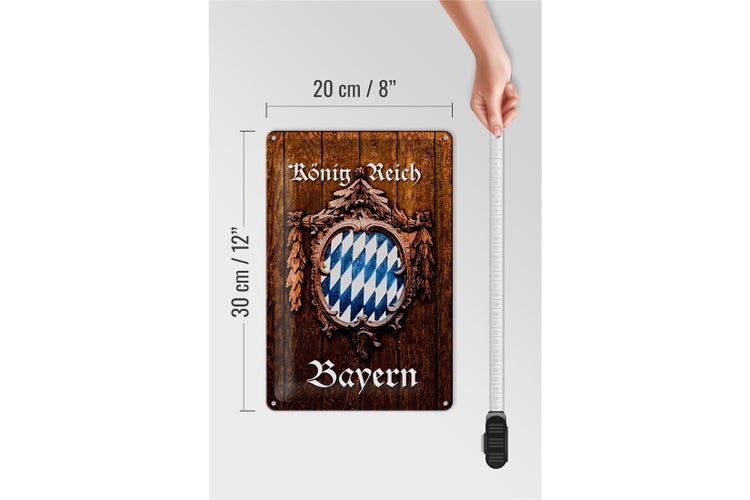 Blechschild Spruch 20x30cm Königreich Bayern Holzoptik