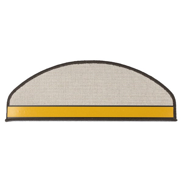 FLOORDIREKT Stufenmatte London - mit Umkettelung - Dunkelgrau - Halbrund - 23,5 x 65 cm