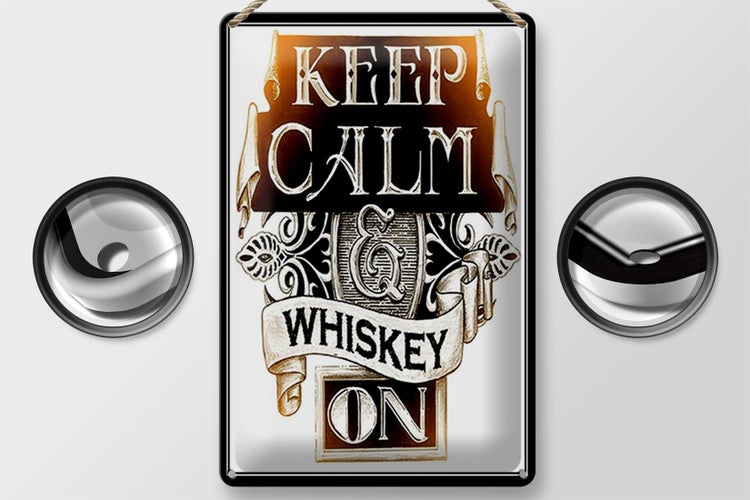 Blechschild Spruch 20x30cm Keep Calm Whiskey on