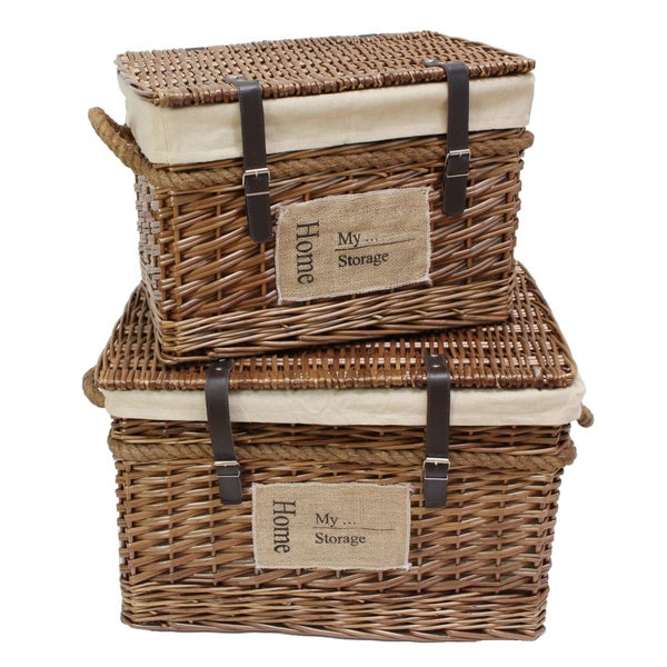 FRANK FLECHTWAREN | Universaltruhe My Storage, 2er Set, WEIDE, BAUMWOLLE, POLYESTER, 45 x 30 x 32 cm, 56 x 38 x 37 cm