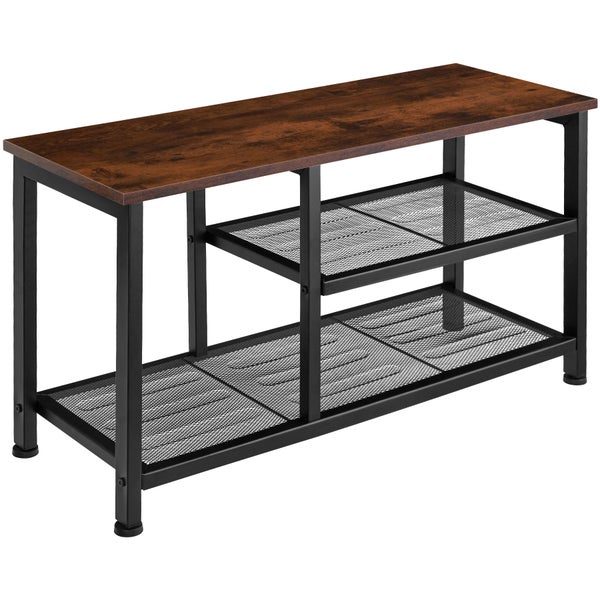 Schuhregal tectake Taunton 80 x 30 x 45,5 cm Industrial Style Industrial Holz dunkel, rustikal