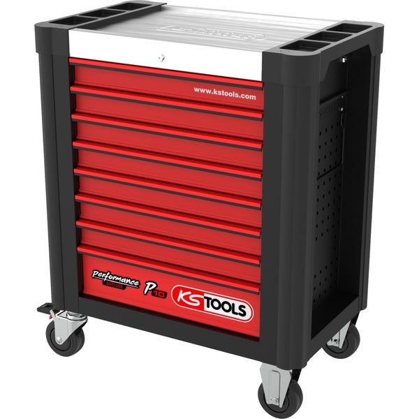 KS TOOLS PERFORMANCEplus P10 SCHWARZ/ROT Werkstattwagen mit 8 Schubladen - 873.0008