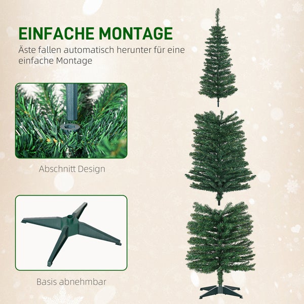 Künstlicher Weihnachtsbaum mit einfacher Montage durch drei Steckelemente und abnehmbarem Standfuß.
