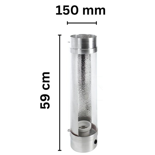 Prima Klima Cooltube Reflektor – 59 cm Länge, 150 mm Flansch – Für 250–1000W NDL & MH Lampen – 95 % Lichtreflexion & effiziente Kühlung für Growboxen