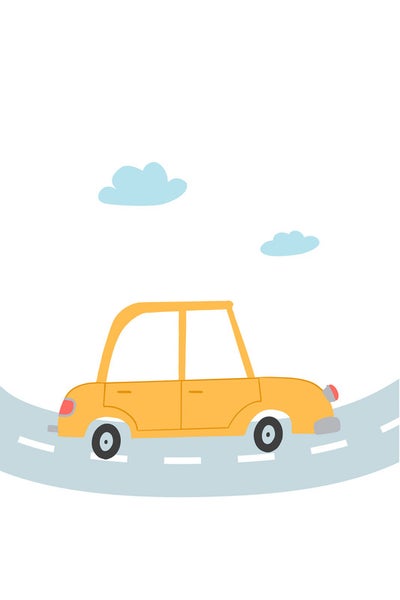 Gelbes Auto auf der Straße Illustration