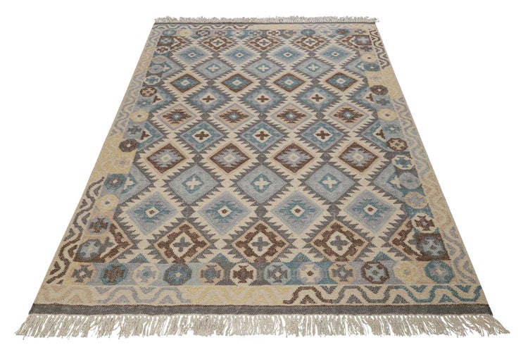 Kelim Teppich Hellblau aus Wolle Migny Green Looop 80x150 cm