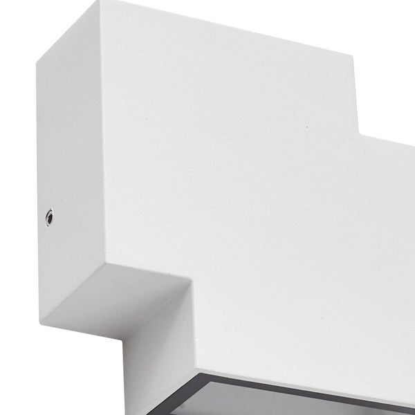 Lindby LED Wandleuchte außen Fendir (spritzwassergeschützt (Modern) in Weiß aus Aluminium (2 flammig, ) - Außenwandleuchten Wandlampe Led Außenlampe Outdoor für Außenwand/Hauswand