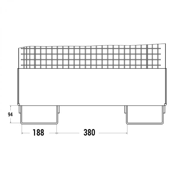 RR Industrietechnik Arbeitskorb Typ RAK-Multi 800x1200x1910mm RAL6011 Resedagrün