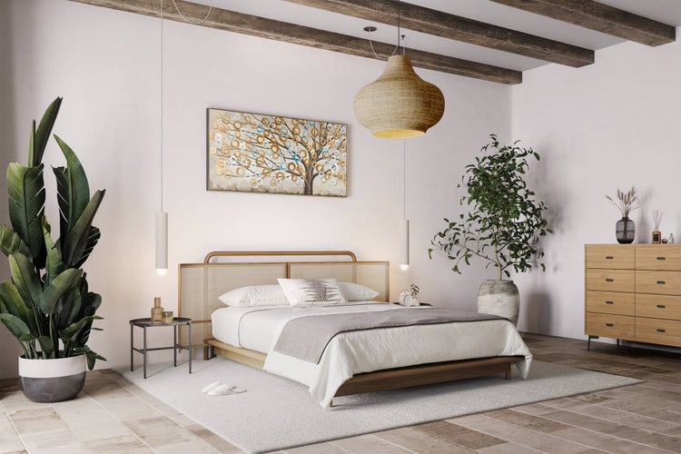 Handgemaltes Gemälde Acrylfarbe 140x70cm Beige