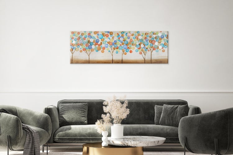 Handgemaltes Gemälde Acrylfarbe 150x50cm Gold