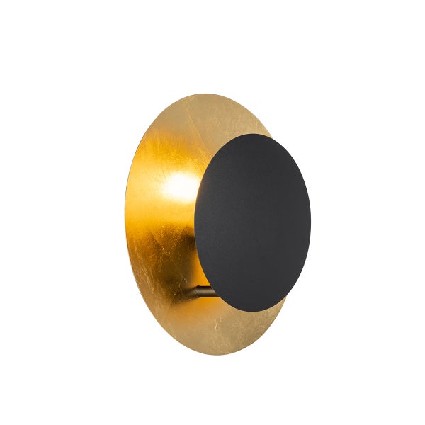 Wandleuchte mit runder Form und Blattgold-Optik
