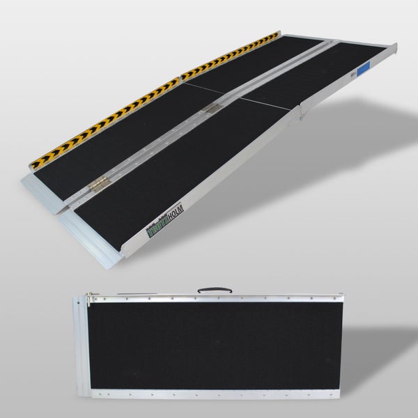 TRUTZHOLM Auffahrrampe 2-fach klappbar 213 cm Traglast 272 kg Alu grau schwarz beschichtet Rollstuhlrampe