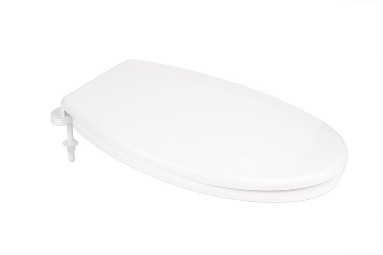 BigDean WC-Sitz oval - weiß 46x37 cm - Aus Thermoplast-Kunststoff - Einfache Montage - Toilettensitz Toilettendeckel Klodeckel Klobrille WC-Deckel