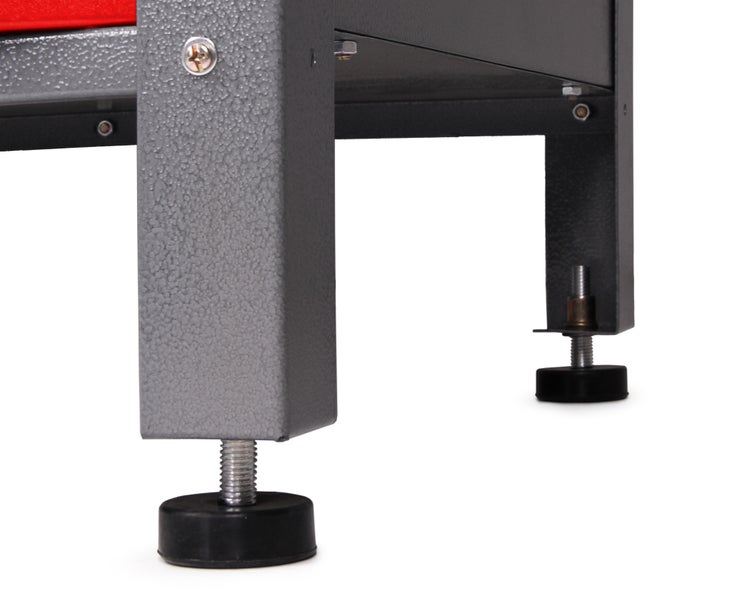Ondis24 Werkbank Klaus 120 cm rot , 1 Schieber, 1 Tür, Werkstatteinrichtung