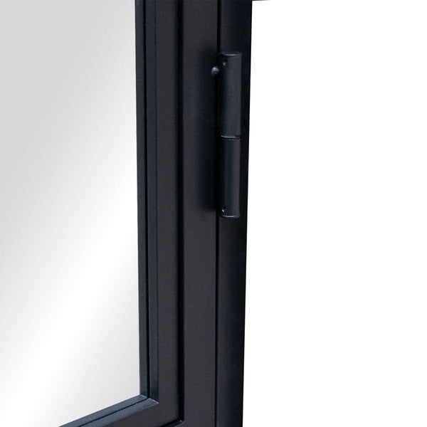 Glastür Komplettset mit Beschlag Loftstil 830x2115mm DIN Rechts  - Türklinke Drehtür