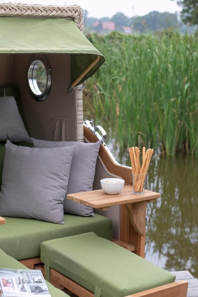 Strandkorb Rantum Grande Teak PE shell Dessin 587