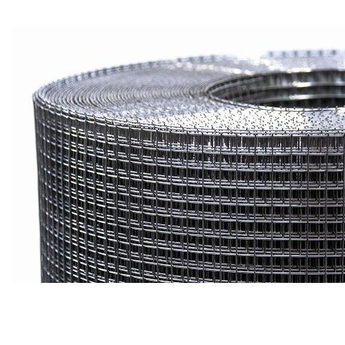 Rolle aus punktgeschweißtem Metalldrahtgitter mit quadratischen Maschen.