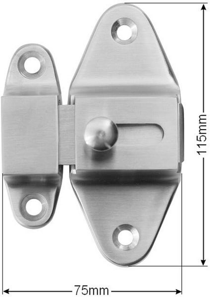 Drehriegel mit Maßen 115 mm Höhe und 75 mm Breite