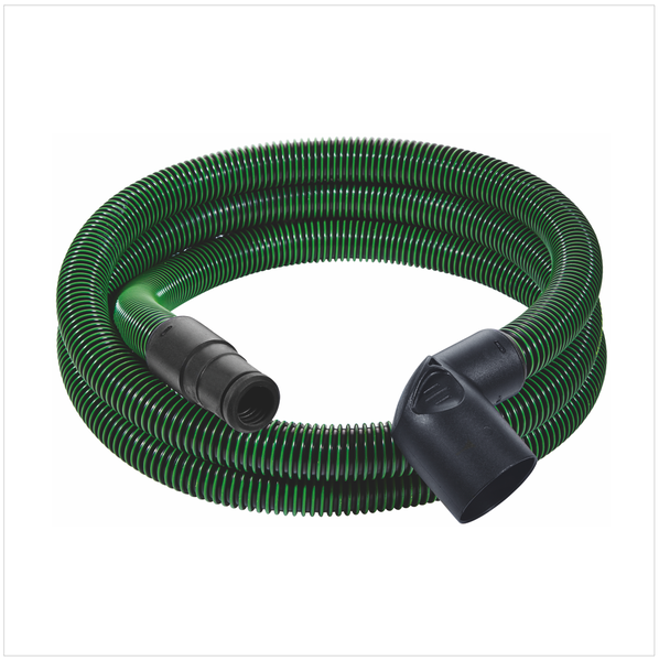 Grüner Saugschlauch mit schwarzem Anschlussstück