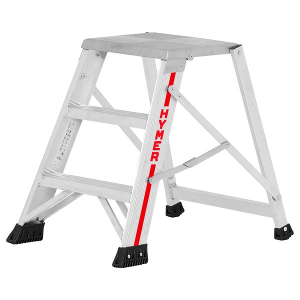 Aluminium Tritt mit zwei Stufen und Hymer Logo