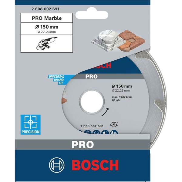Bosch PRO Marble Diamanttrennscheibe 150 x 22,23 mm - 2608602691