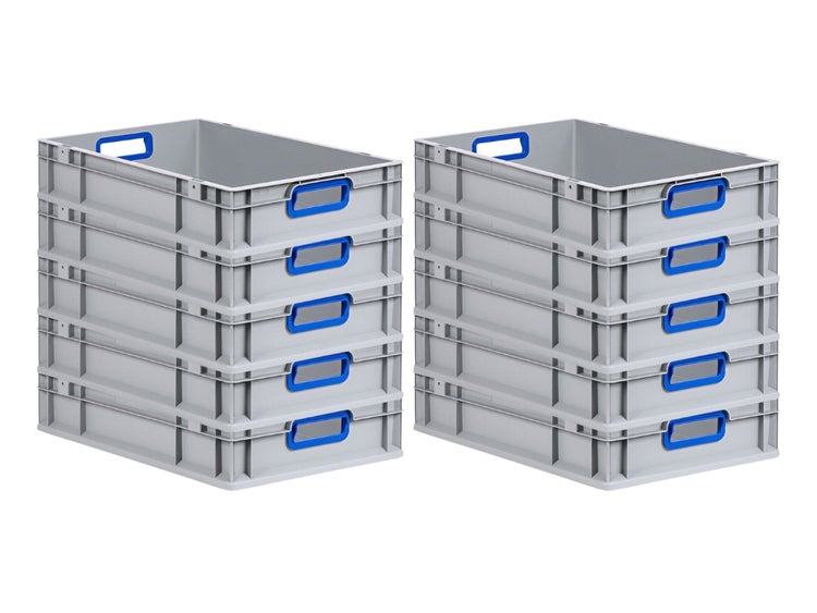 PROREGAL Eurobox Nextgen Color HxBxT 12 x 40 x 60 cm 23 Liter Griffe Blau Offen Glatter Boden Eurobehälter Transportbox