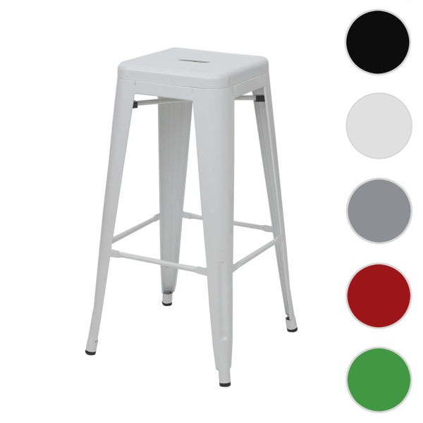 Barhocker aus Metall mit quadratischer Sitzfläche