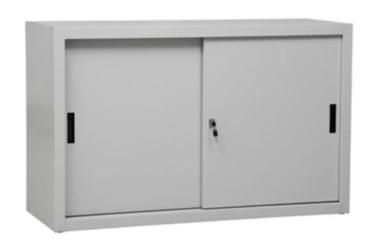 PROREGAL Schiebetürenschrank Ant 2 Ordernhöhen HxBxT 75 x 120 x 45 cm Grau