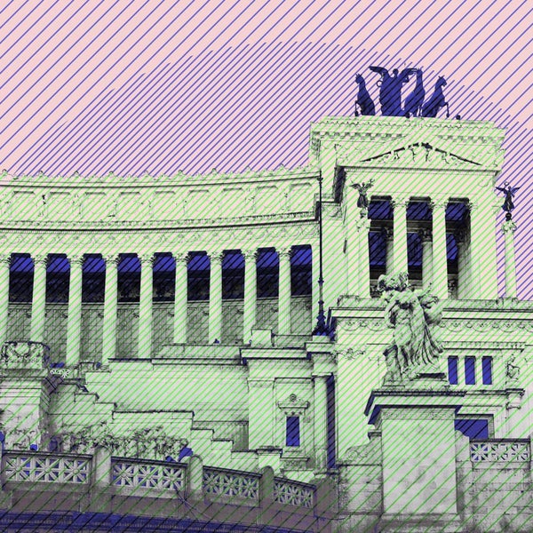 Nationaldenkmal Viktor Emanuel II. mit Säulen, Statuen und Skulpturen