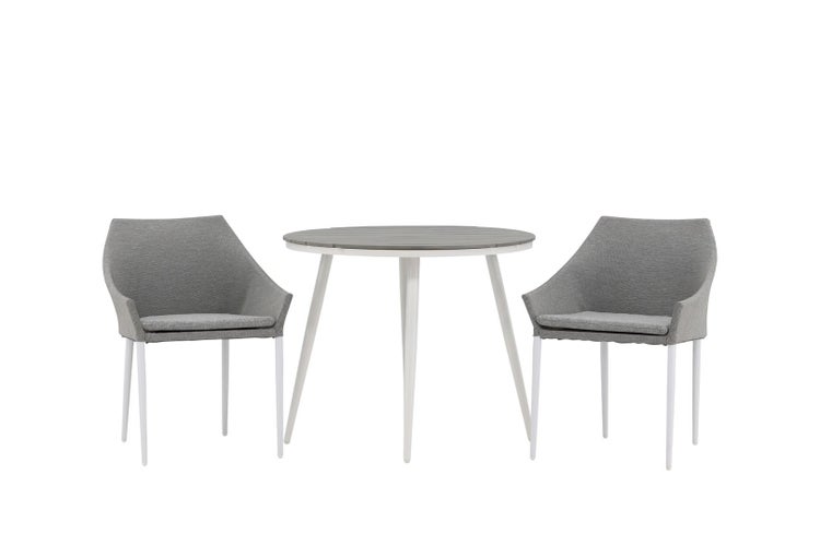Break Gartenset Tisch 90x90cm, 2 Stühle Spoga, grau,grau. 90 X 74 X 90 cm