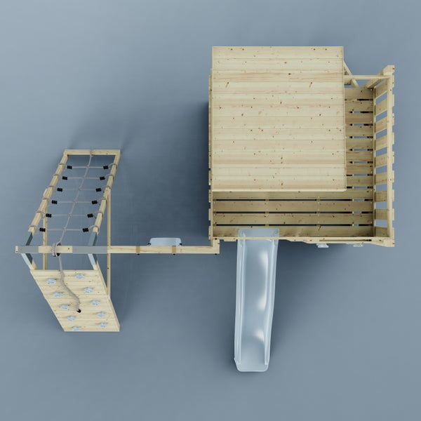 OutdoorToys Spielturm Freja aus Holz in Blau Kinderschaukel