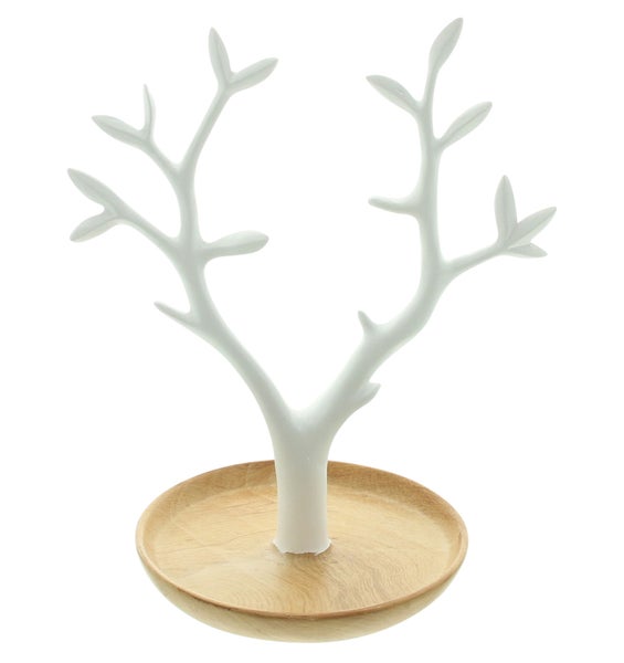 FRANK FLECHTWAREN | Schmuckbaum White, POLYRESIN, 17,5 x 12,5  x 21,5 cm