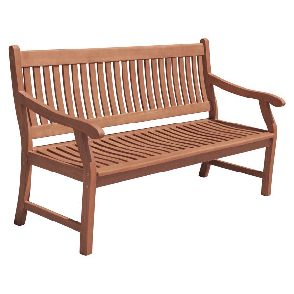 Gartenbank aus Holz mit Armlehnen, Dreisitzer, Lattendesign für Garten und Terrasse.