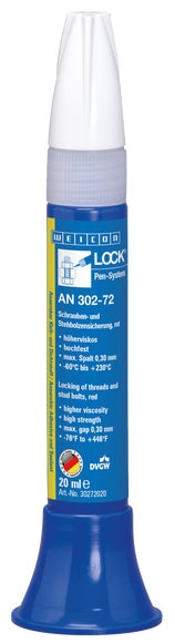 WEICONLOCK® AN 302-72 Schrauben- und Stehbolzensicherung | hochfest, höherviskos, mit Trinkwasserzulassung | 20 ml | rot