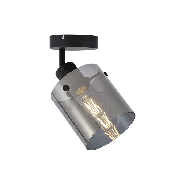 Deckenleuchte mit transparentem Lampenschirm und Fassung