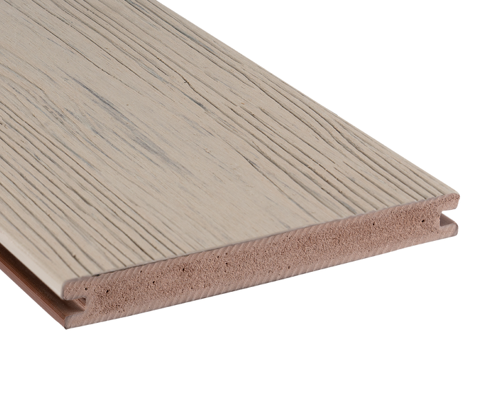 GartenLand WPC Terrassendiele Nova 21 x 190 x 4000 mm Nebelgrau-Multicolor Geprägte Holzstruktur Co-Extrudiert Massivprofil