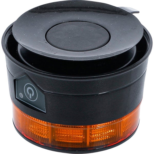 Runde Warnleuchte mit orangenem Licht