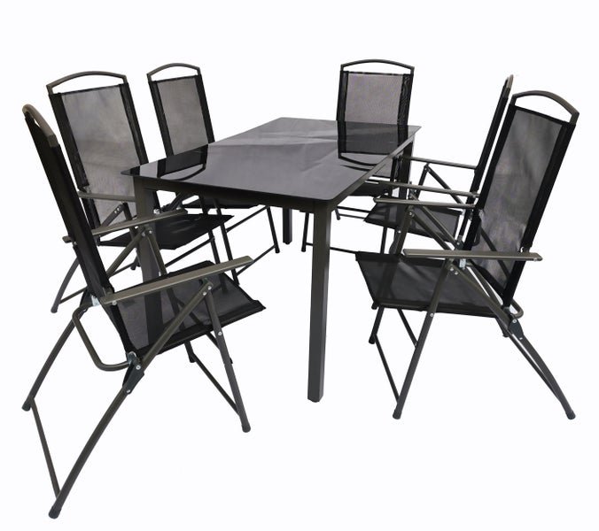 7-tlg Sitzgruppe Gartenmöbel Tisch Stühle Set 140S