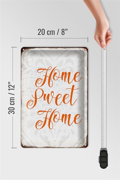 Blechschild Spruch 20x30cm Home sweet Home Herz Schild