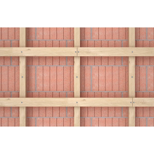 Ziegelmauer mit Holzunterkonstruktion