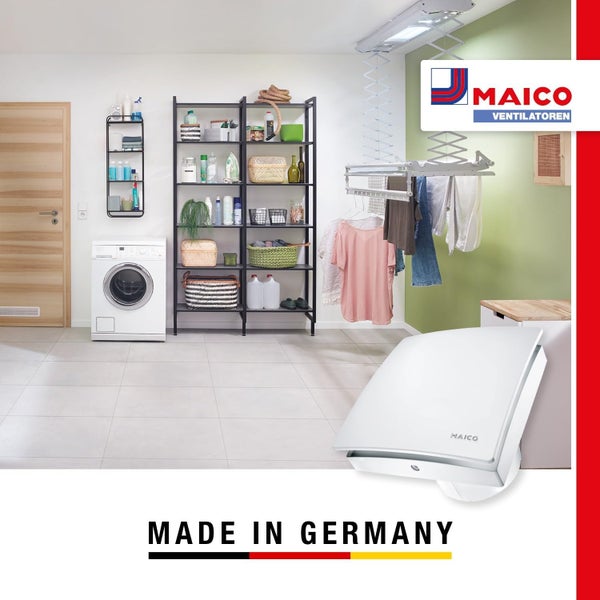 Maico - Original AKE 150/1,  Automatische Kellerentfeuchtung, Kleinraumventilator, für Keller bzw. Kellerraum, Hauswirtschaftsraum, Trockenraum, Waschküche