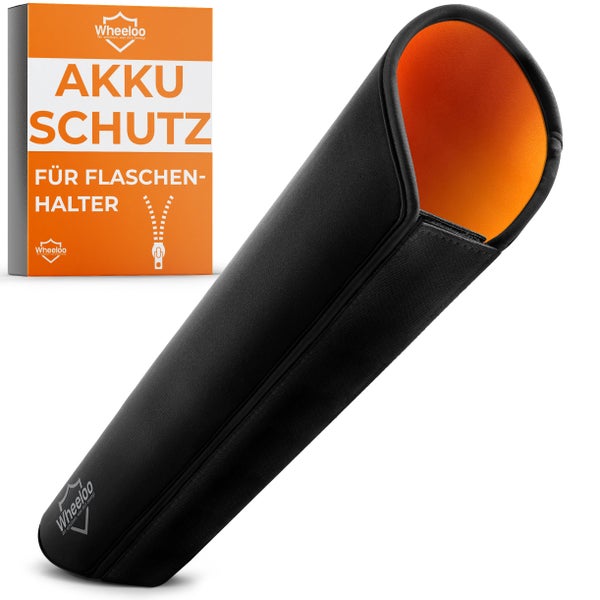 E-Bike Akku Schutzhülle mit Flaschenhalter Öffnung I Ebike Schutz mit Reißverschluss + Tasche I für mehr Reichweite I universale Passform I Fahrrad Abdeckung für integrierte E bike Akkus I WHEELOO