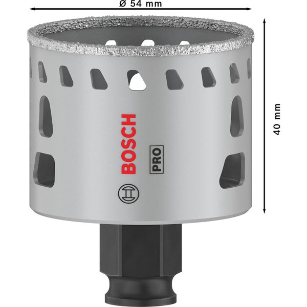 Bosch Pro Diamant-Bohrkrone, Durchmesser 54 Millimeter, Länge 40 Millimeter