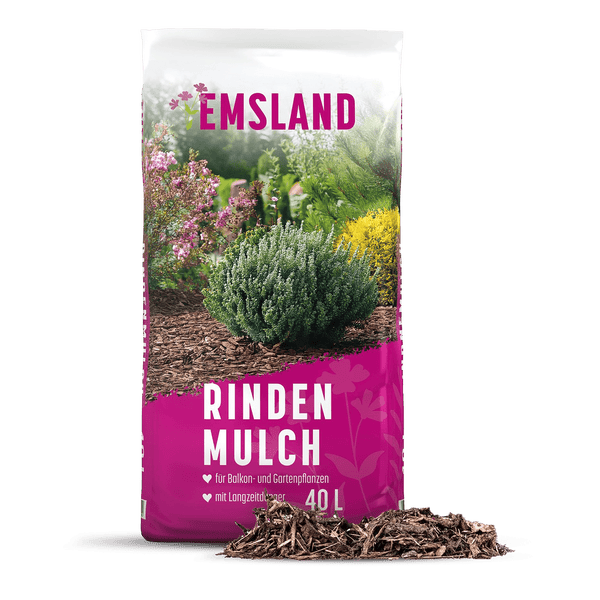 Emsland Rindenmulch, 40 Liter Sack für Balkon- und Gartenpflanzen