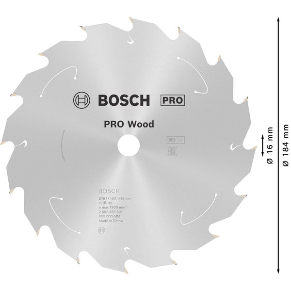 Bosch Pro Holzsägeblatt mit 184 Millimeter Durchmesser