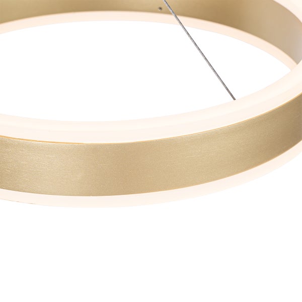 Detailaufnahme einer ringförmigen LED-Hängeleuchte