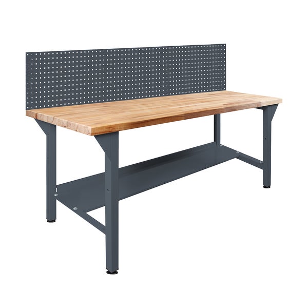 PROREGAL Werkbank Giant Rhino Plus mit Lochplatte HxBxT 131 x 200 x 70 cm Traglast 500 kg Anthrazitgrau